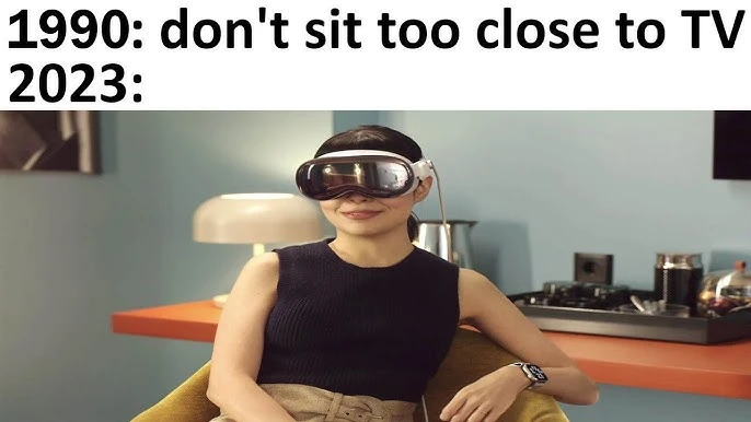 Vision Pro Fails Meme Vision Pro user bumping into pole
